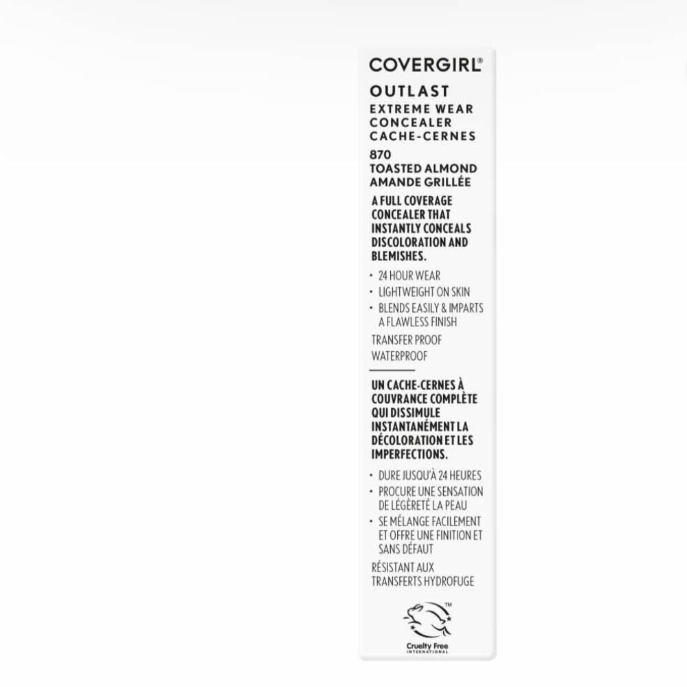 NEW Covergirl Outlast Extreme Wear Concealer 24HR 870 Toasted Almond (.3 fl oz) - Picture 3 of 8